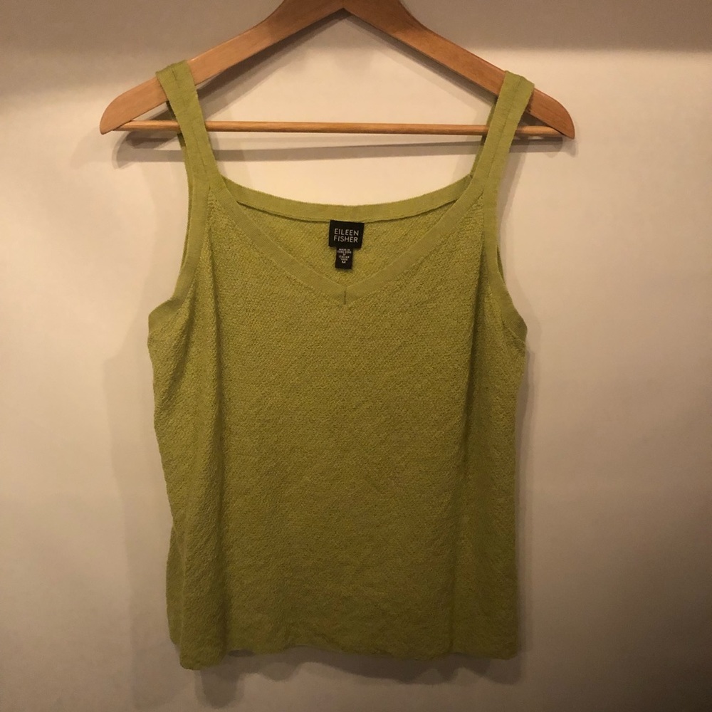 Lime green Eileen Fisher Italian yarn top